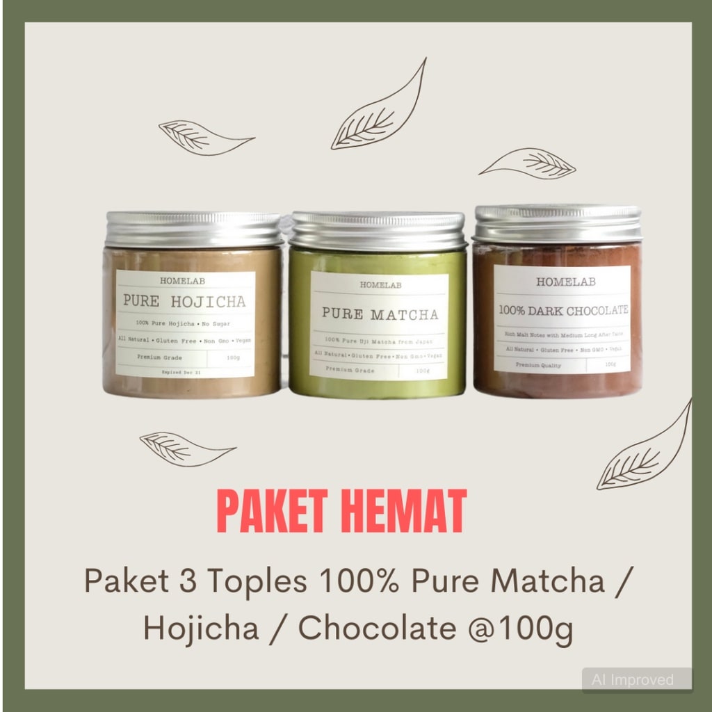 100% Pure Uji Matcha, 100% Pure Hojicha & 1..... 1
