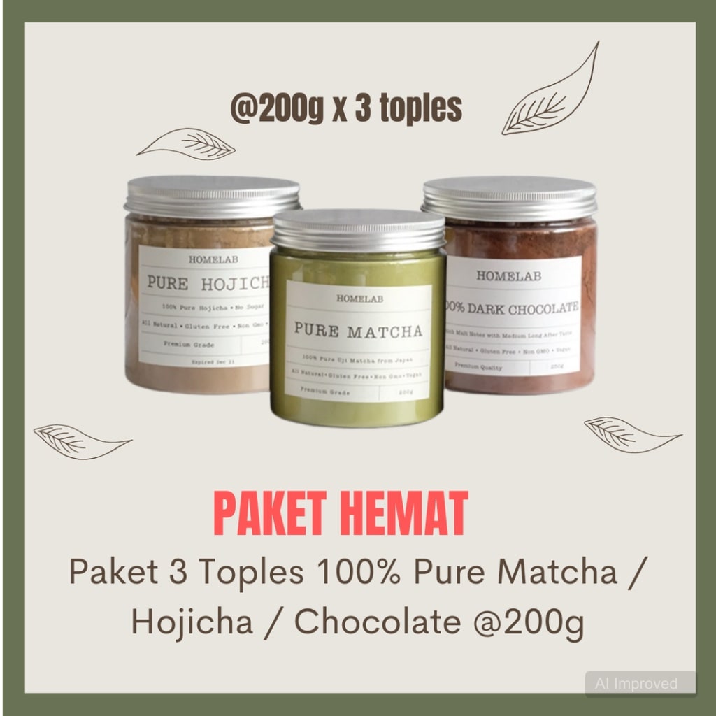 100% Pure Uji Matcha, 100% Pure Hojicha & 1..... 1