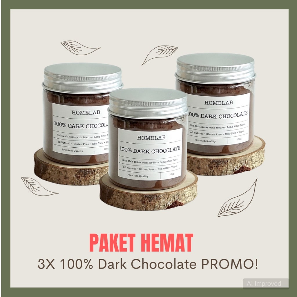 3 X 100% Dark Chocolate Powder / Bubuk Cokl..... 1